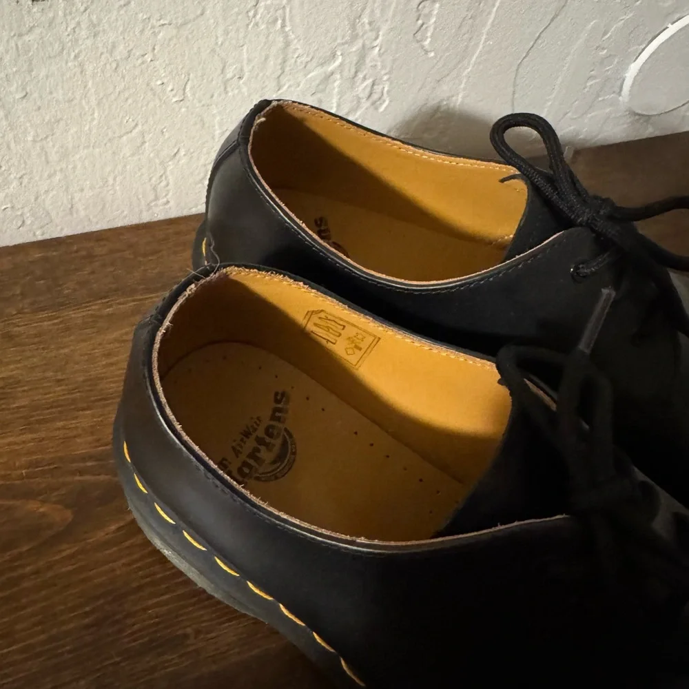 Dr. Martens Black Oxfords with Yellow Stitching - Picture 4 of 4